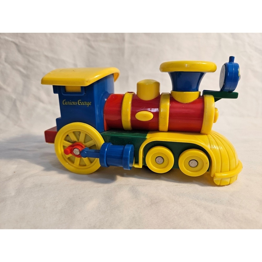 Curious George Motorized Steam Engine Train Toy Bump and Go 2006 Universal